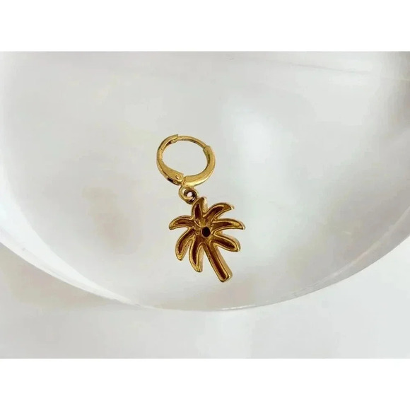 90's Gold Toned Palm Tree Vintage Californian Retro Pendant | Charm - Picture 6 of 8